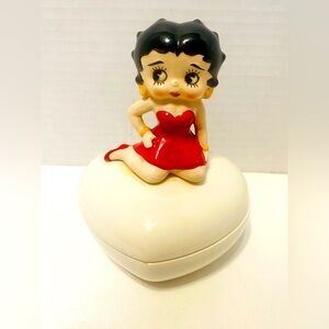 Betty‎ Boop Heart-Shaped Trinket Box VINTAGE 1983